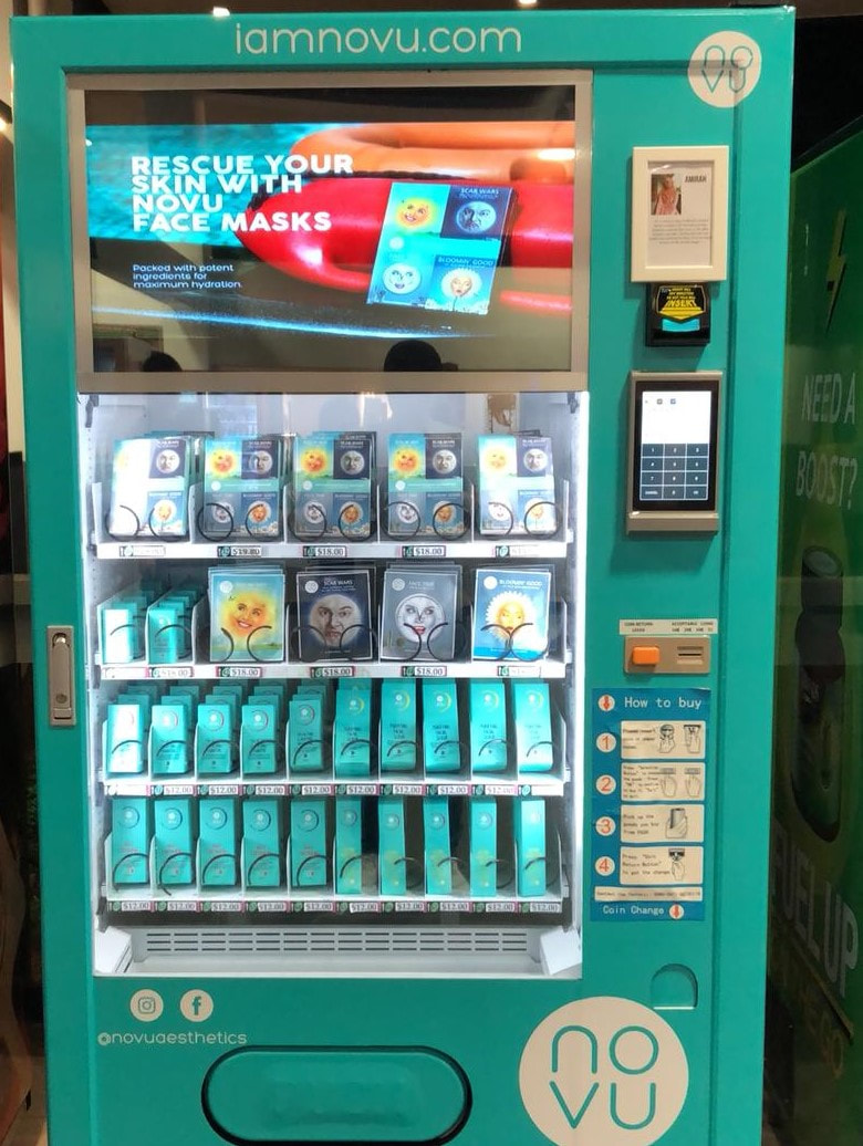 Vending machine selling skincare products